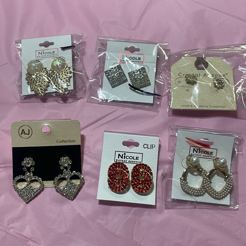 Nicole Women's Gold And Silver Earrings Set Of 6 Pairs